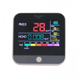 LCD Sensor PM2.5 Detector Portable HCHO Air Quality Monitor TVOC Tester Keep Lighting Lithium Battery Chargable Car Detector